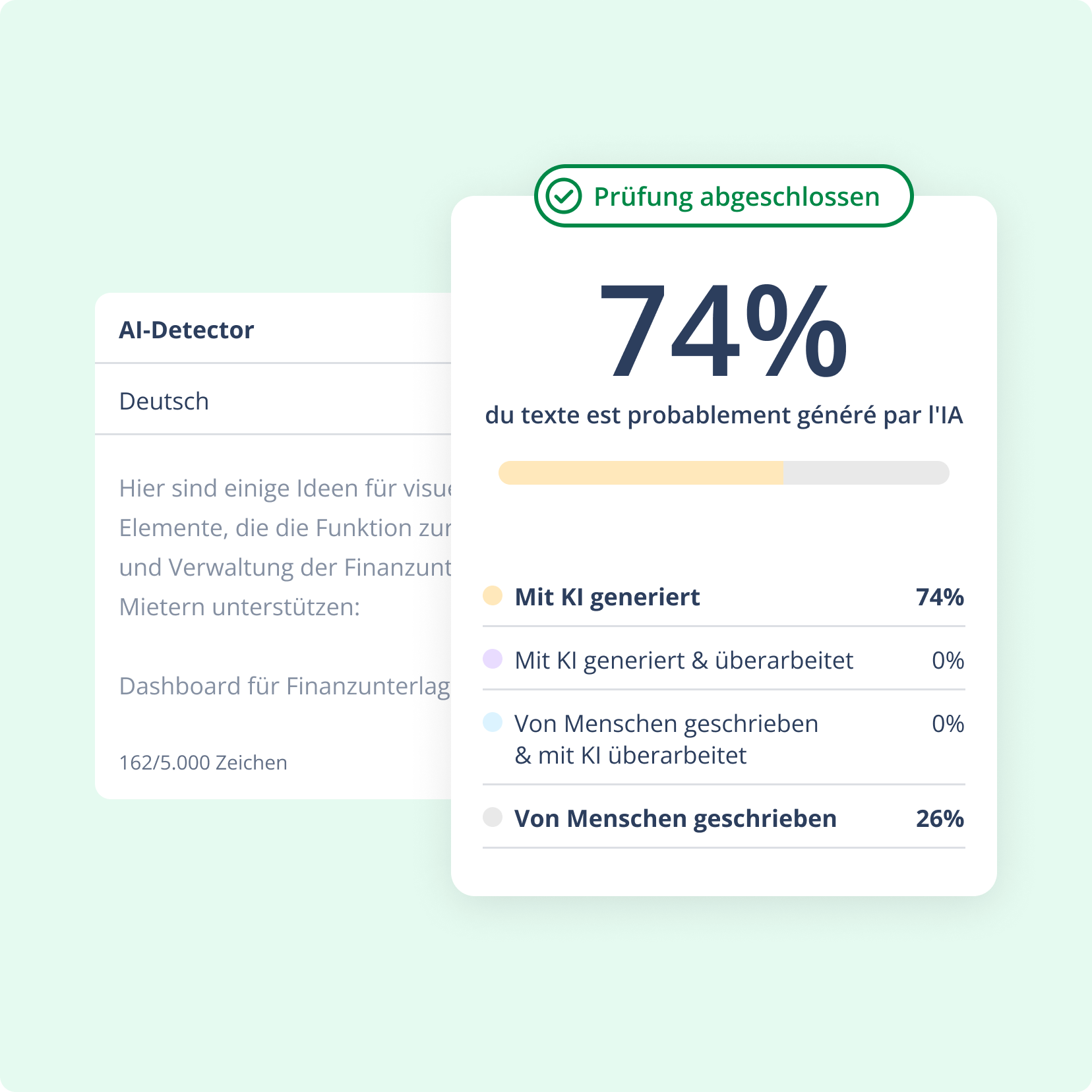 German translation of work projects image