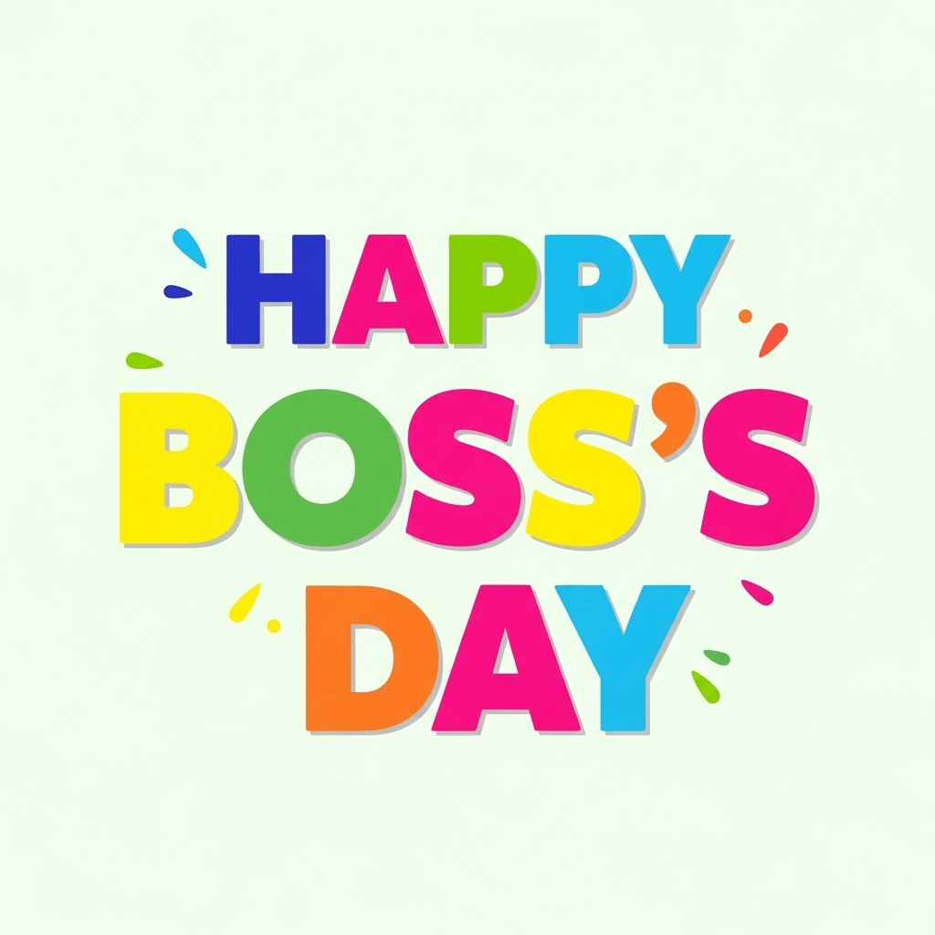 An AI-generated graphic that says "Happy Boss's Day"