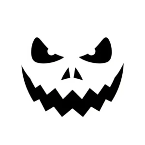 Black and white jack-o-lantern face for pumpkin carving