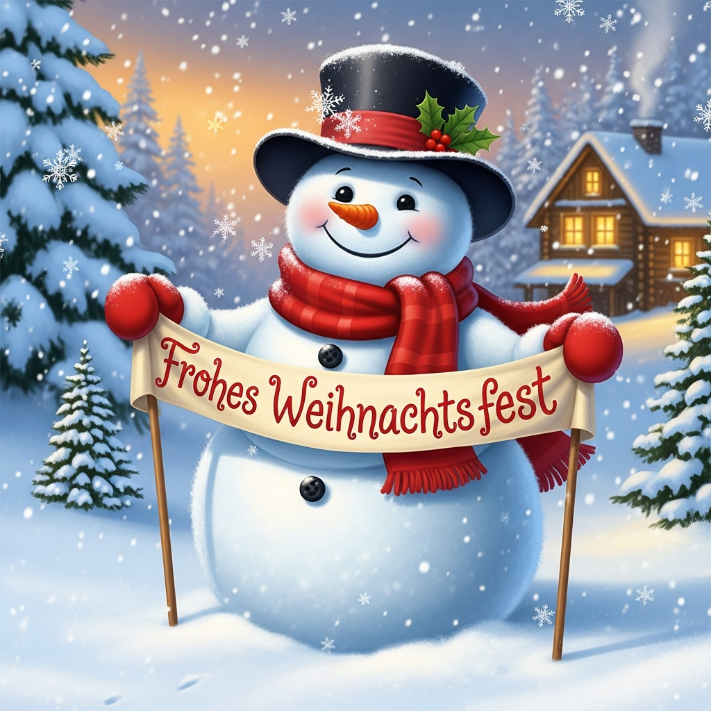 Weihnachtsgruss-Schneemann
