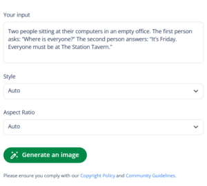 QuillBot image prompt input for social media post example