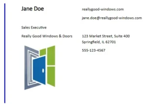 Professional email signature with logo