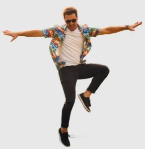 WhatsApp sticker of a man jumping
