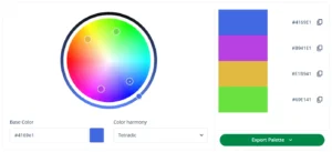 Double complementary colors of royal blue