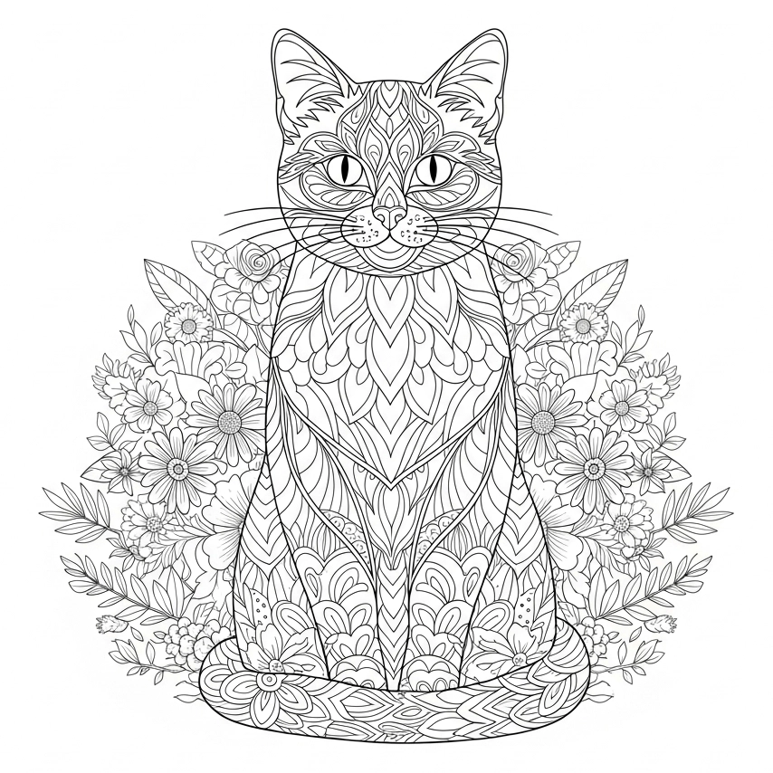 Katzen-Ausmalbild-15
