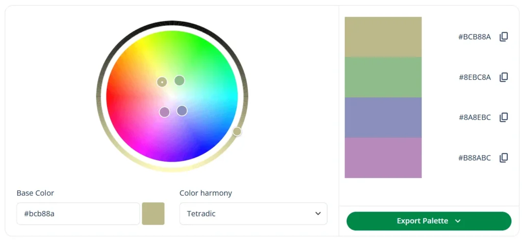 Sage green color palette