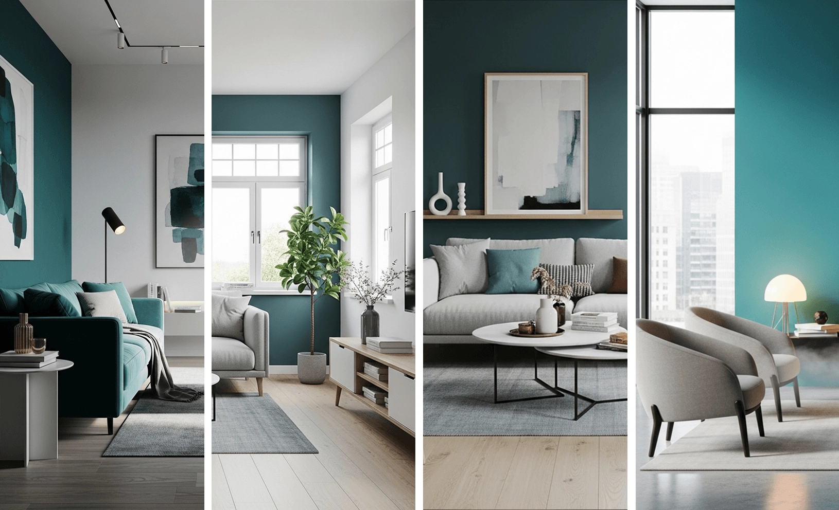 Petrol und neutrale Farben Beispiel