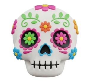 A sugar skull emoji generated with QuillBot's emoji generator